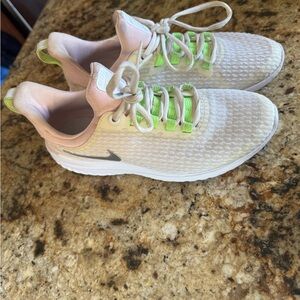 Nike Renew Rival Running Shoes Pink White AH3474-100 Youth Size 5